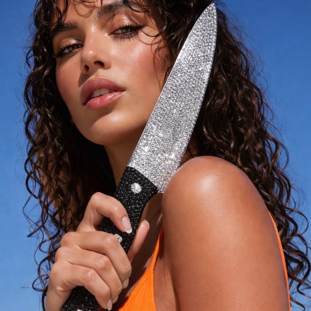 Bling Plastic Costume Prop Kitchen Knife